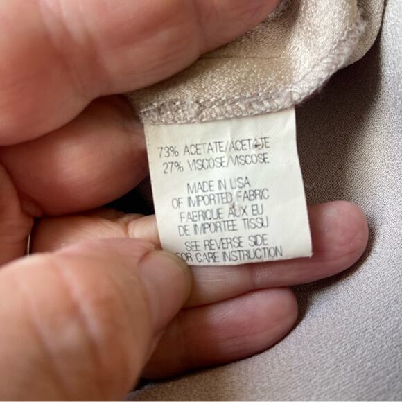 Theory Maiba Bright Satin Dress Womens 2 Silver Dropped Waist Back Zip Pockets - Picture 7 of 8